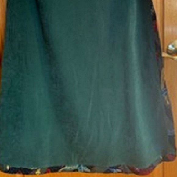 KOOS Of Course! Hunter Green Long Wrap Skirt with Slit Sz: L - Picture 2 of 8